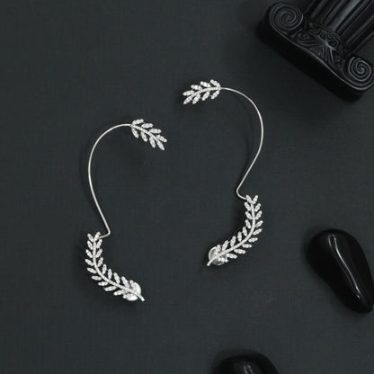 Flowing Branch Earcuff with Sculpted Botanical Styling