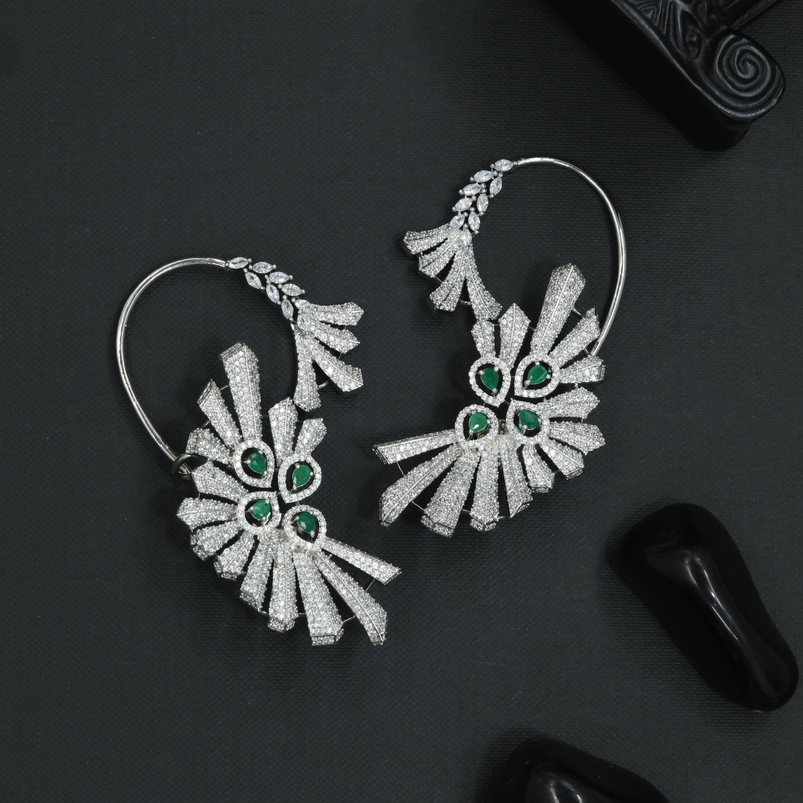 Bloom Spiral Earcuff with Sculpted Sunray Layout