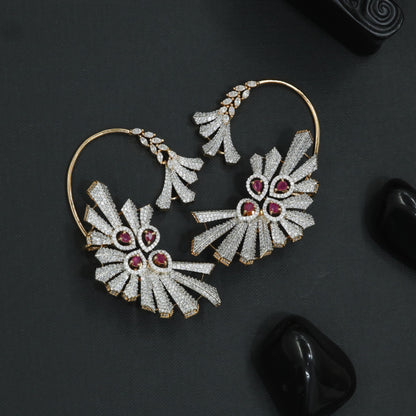 Bloom Spiral Earcuff with Sculpted Sunray Layout
