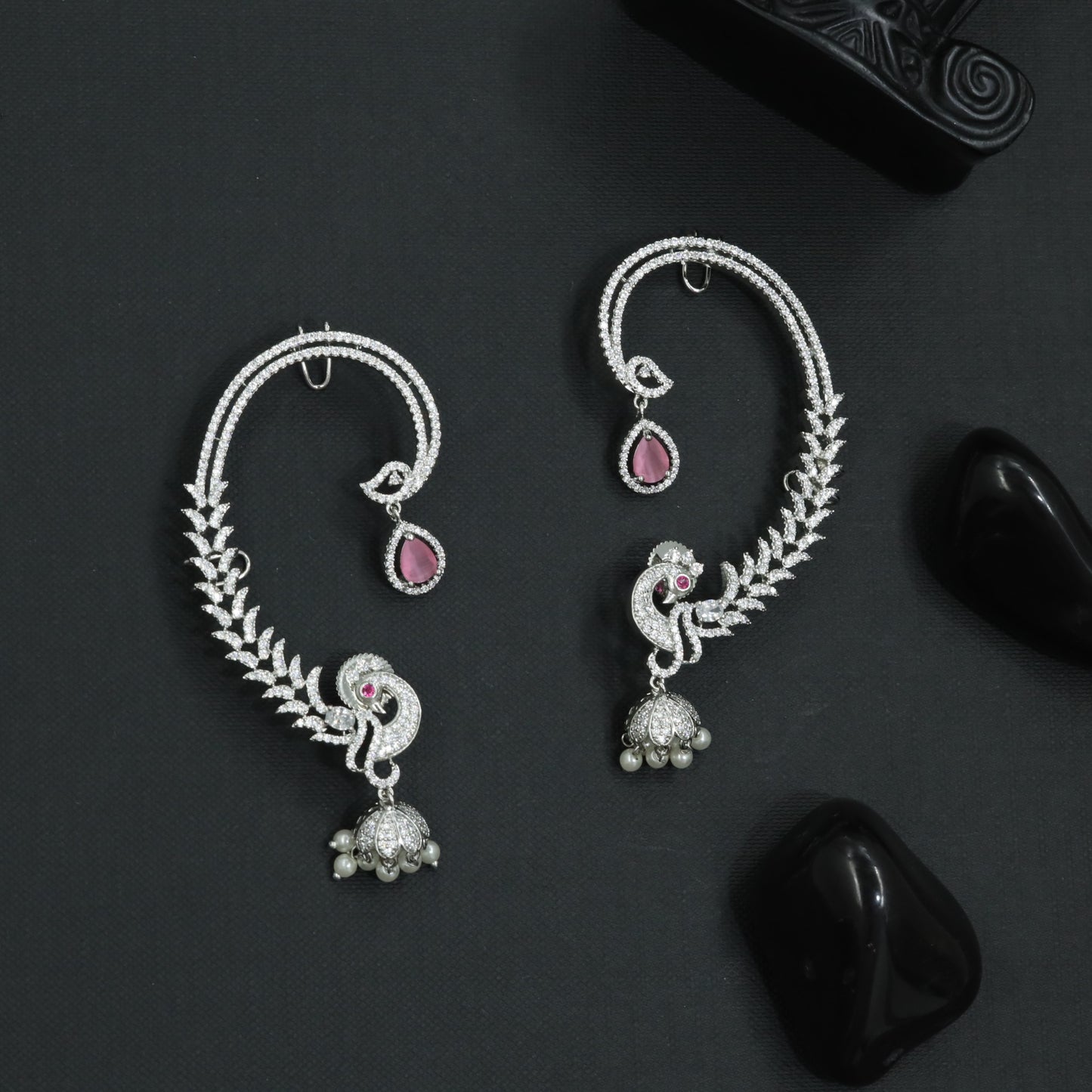 Blooming Wing Earcuff with Flowing Vine Contours