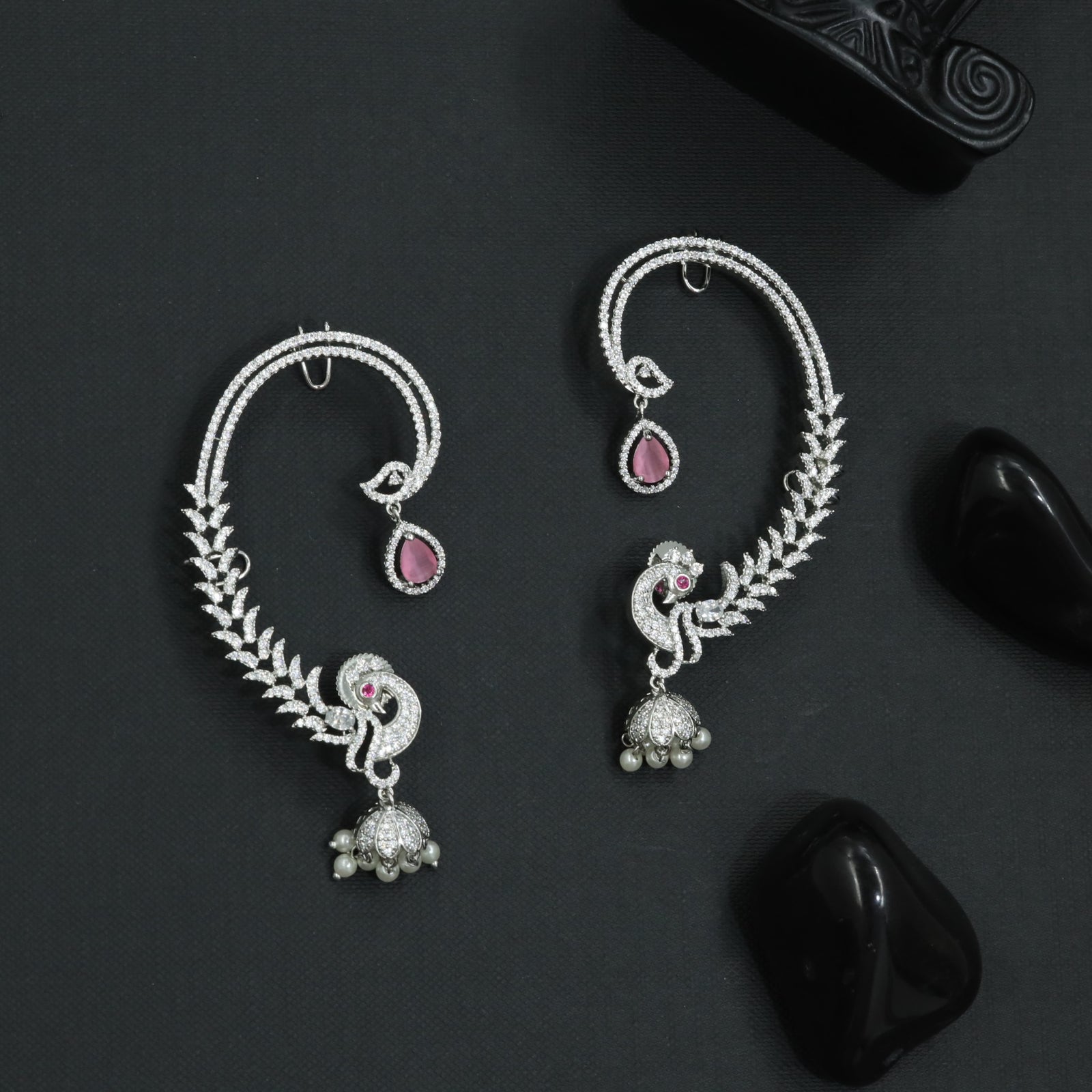 Blooming Wing Earcuff with Flowing Vine Contours