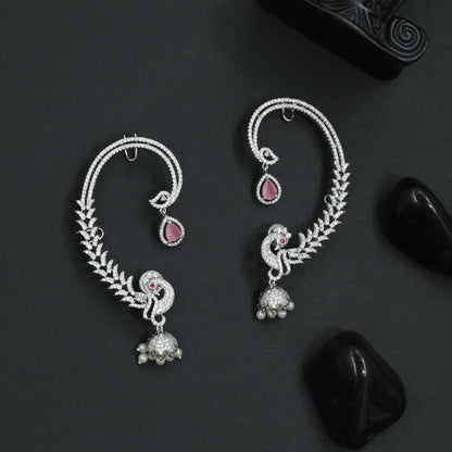 Blooming Wing Earcuff with Flowing Vine Contours
