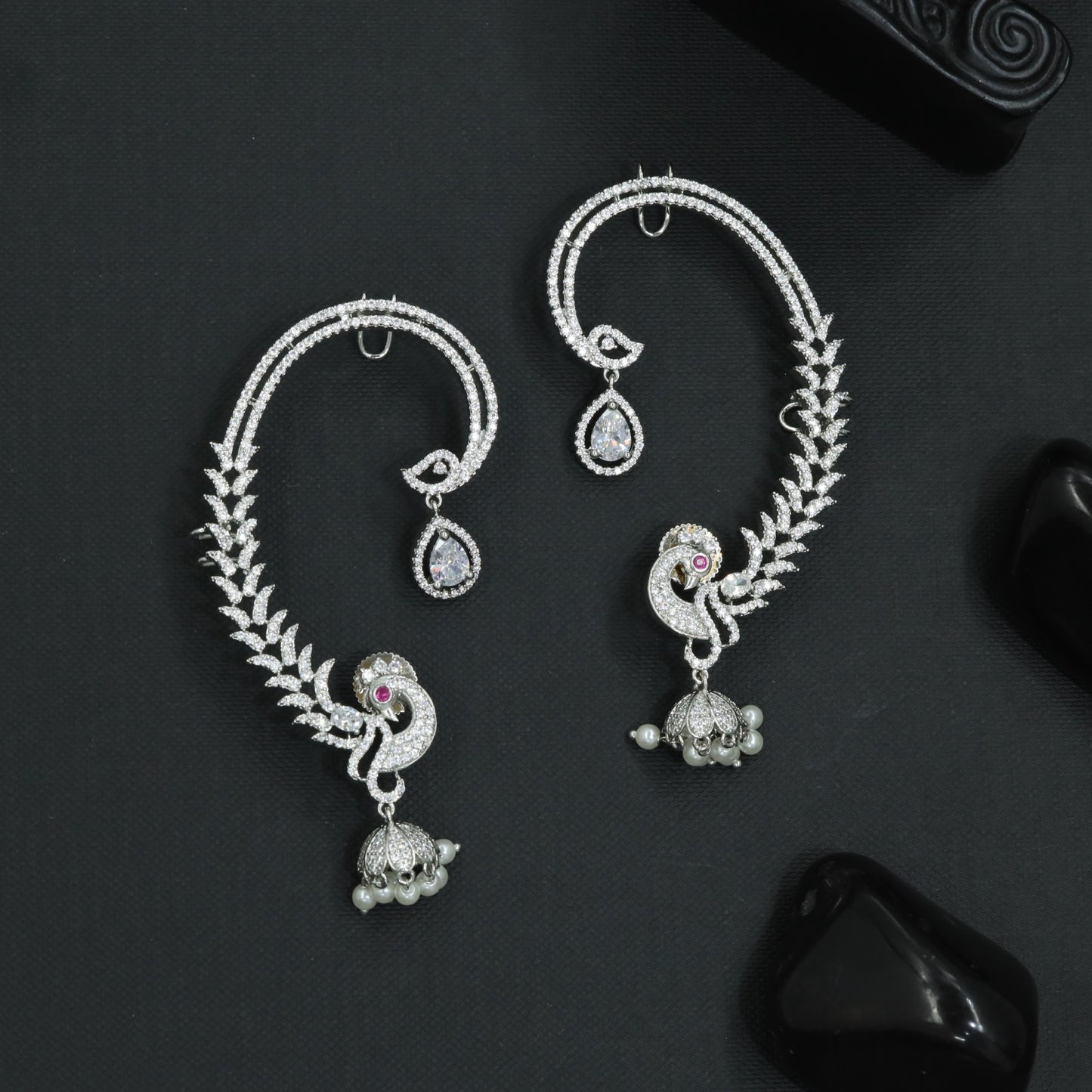 Blooming Wing Earcuff with Flowing Vine Contours