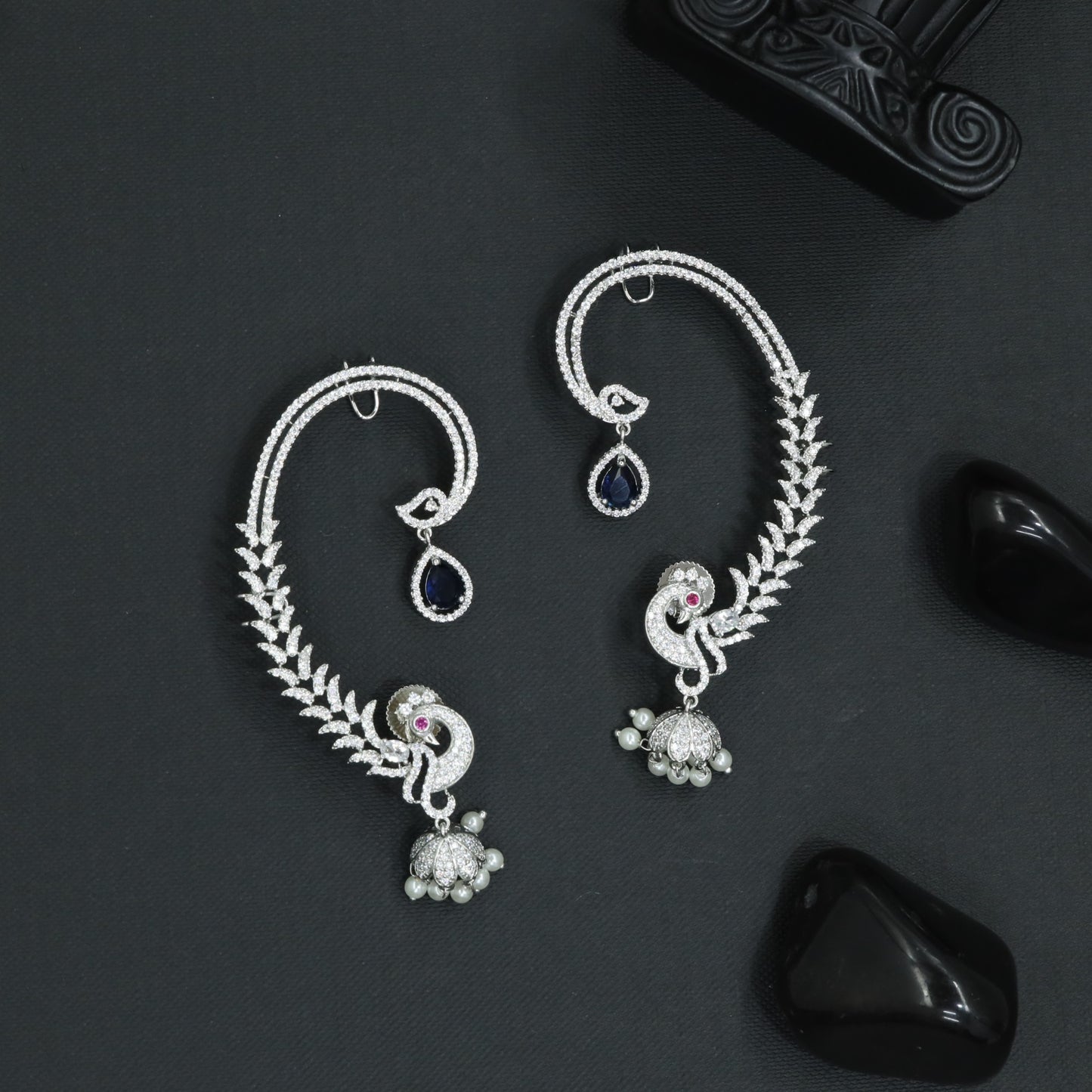 Blooming Wing Earcuff with Flowing Vine Contours