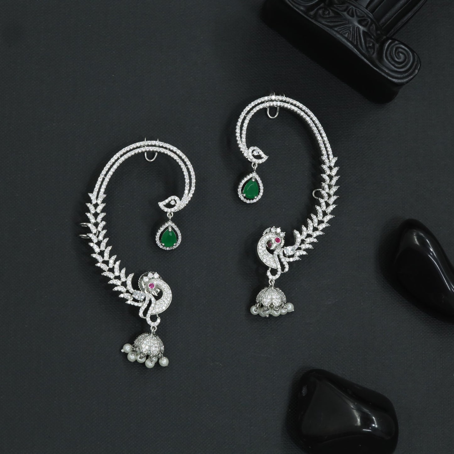 Blooming Wing Earcuff with Flowing Vine Contours