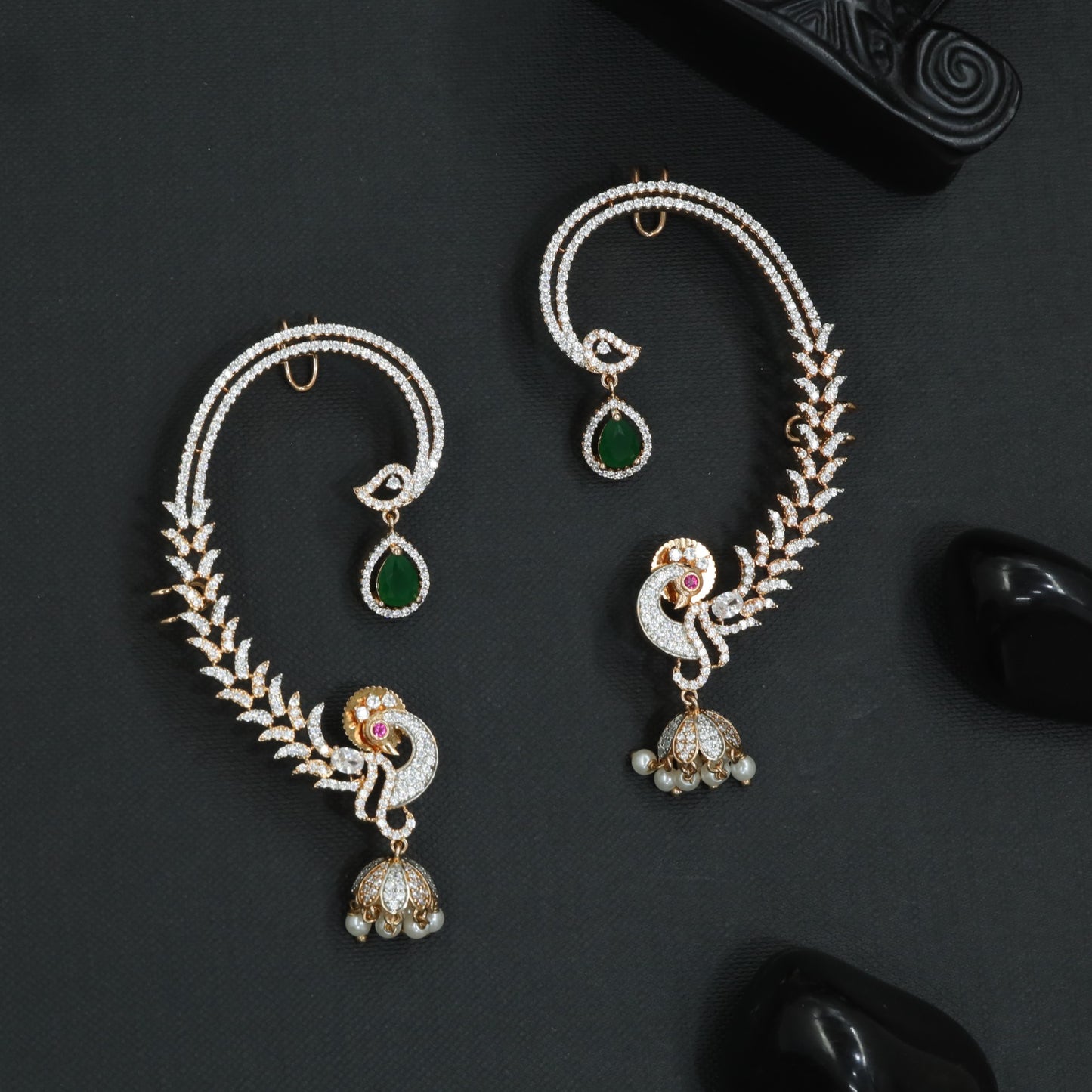 Blooming Wing Earcuff with Flowing Vine Contours