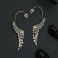 Curved Feather Earcuff with Cascading Fringe Drops