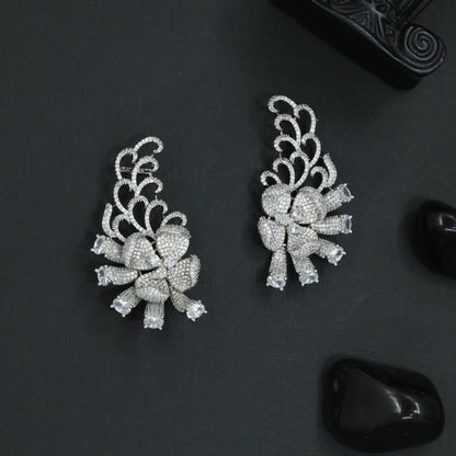 Wing Blossom Earcuff with Floral Ribbon Detailing