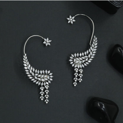 Garden Curve Earcuff with Clustered Floral Structure