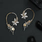 Feather Bloom Earcuff with Flowing Vine Tassels
