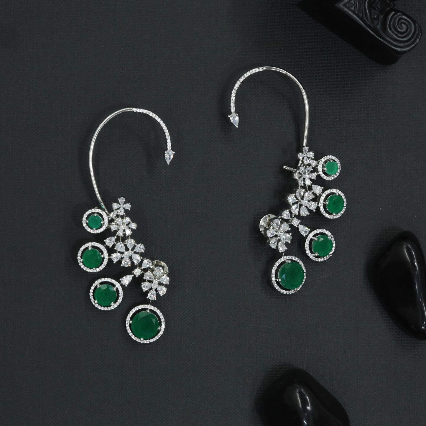 Botanical Cascade Earcuff with Floral Vine Styling