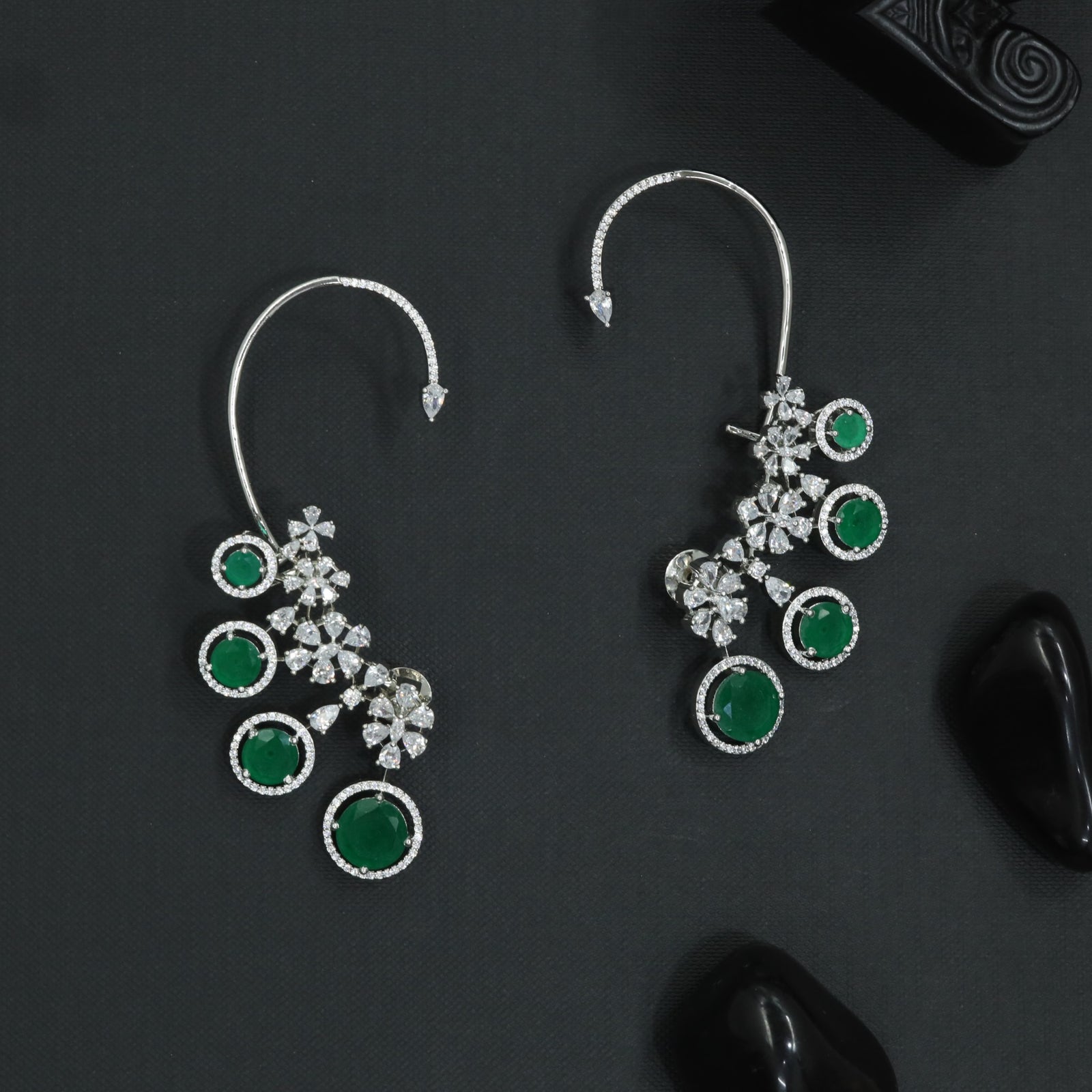 Botanical Cascade Earcuff with Floral Vine Styling