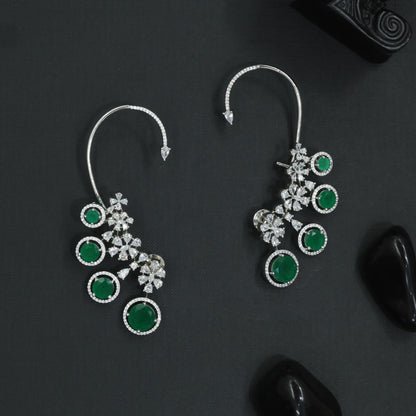 Botanical Cascade Earcuff with Floral Vine Styling