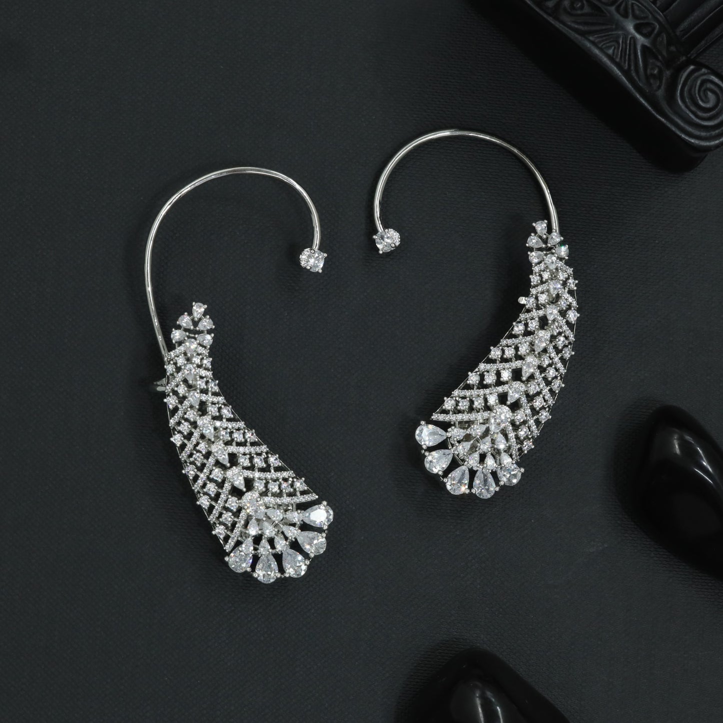 Petal Plume Earcuff with Flowing Fan Detailing