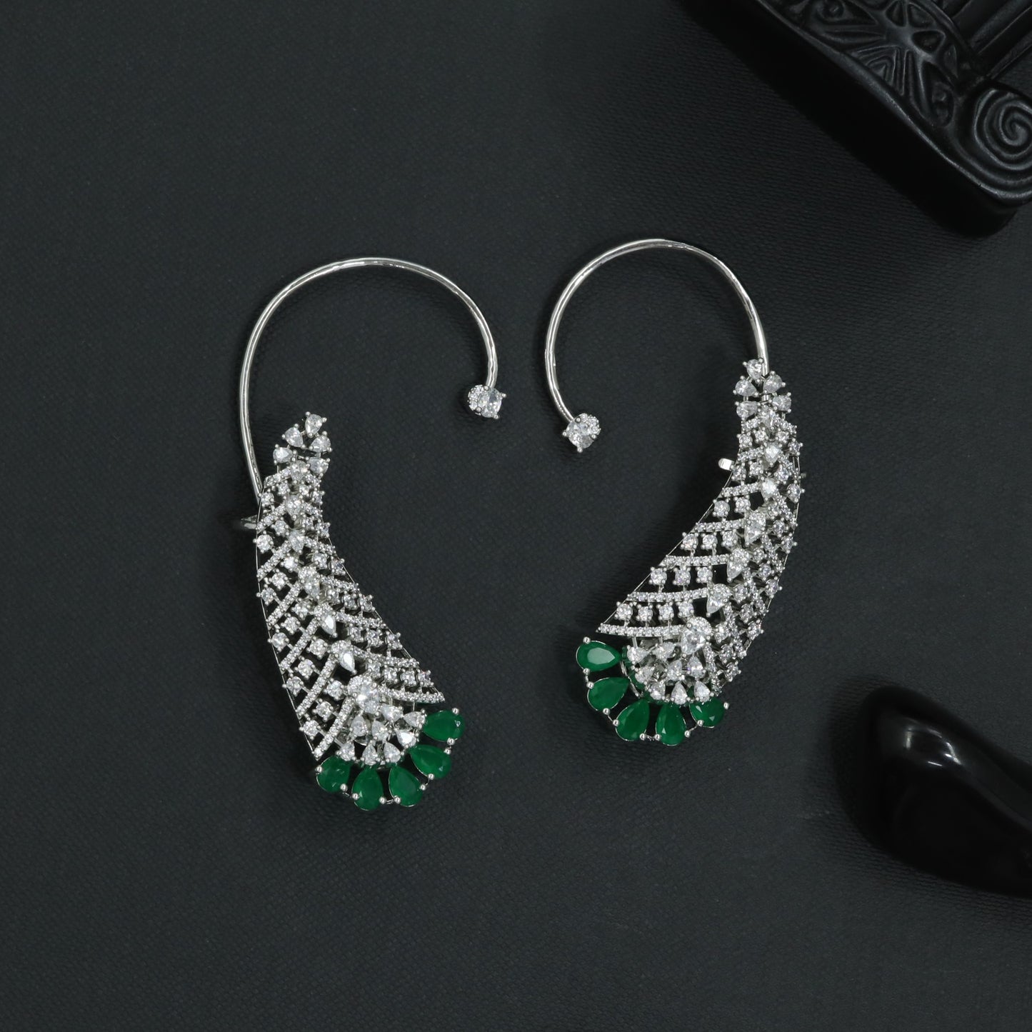 Petal Plume Earcuff with Flowing Fan Detailing