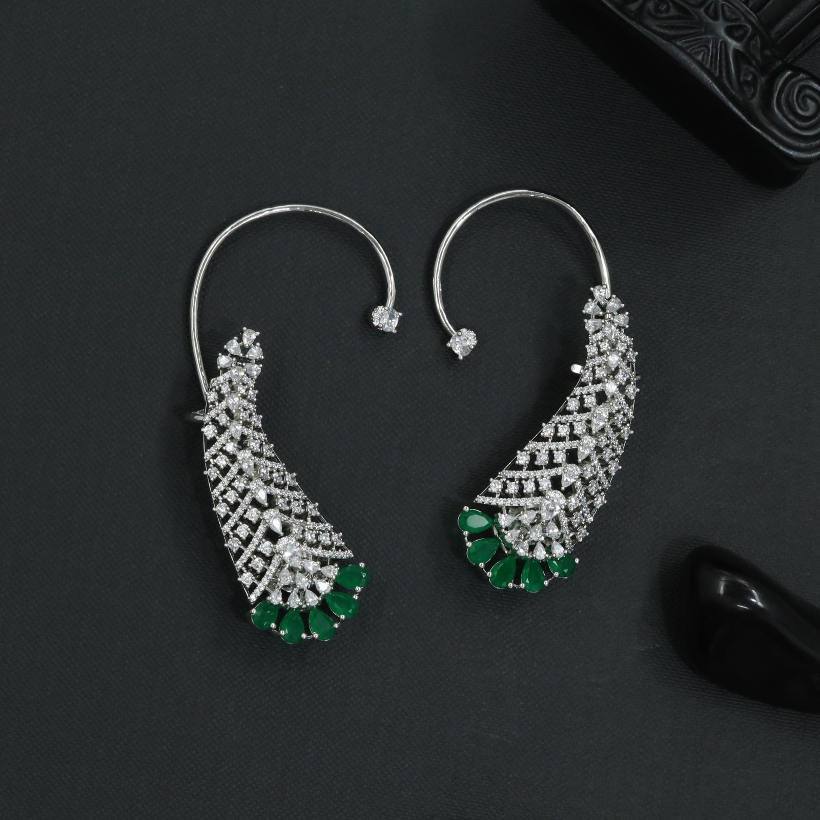 Petal Plume Earcuff with Flowing Fan Detailing