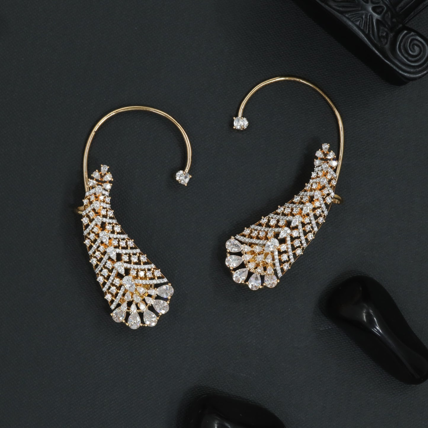 Petal Plume Earcuff with Flowing Fan Detailing