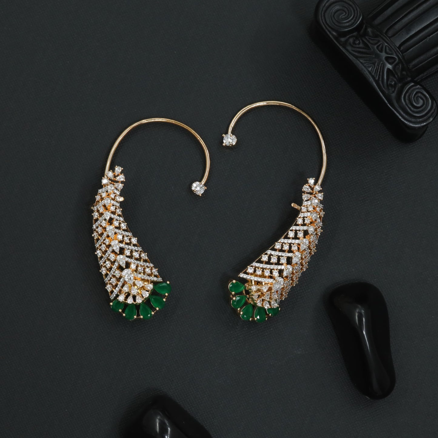 Petal Plume Earcuff with Flowing Fan Detailing