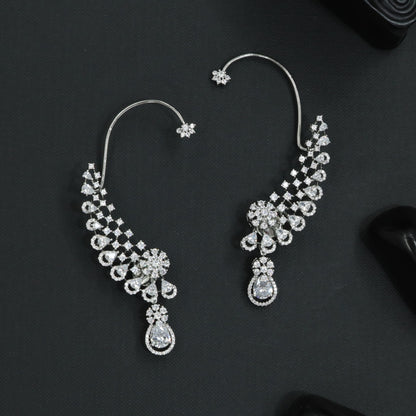 Garden Curve Earcuff with Rounded Leaf Arrangement