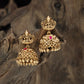 Dome Antique Jumka with Lakshmi Crest and Hanging Fringe
