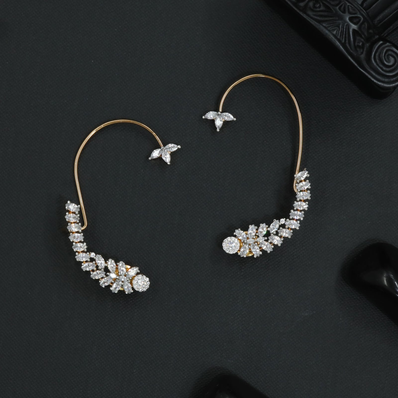 Knot Bloom Earcuff with Compact Wing Styling