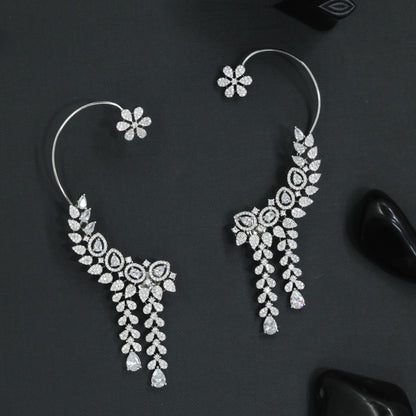 Contour Garland Earcuff with Hanging Pear Accents