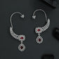 Fluted Wing Earcuff with Tapered Teardrop Pendant