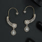 Fluted Wing Earcuff with Tapered Teardrop Pendant
