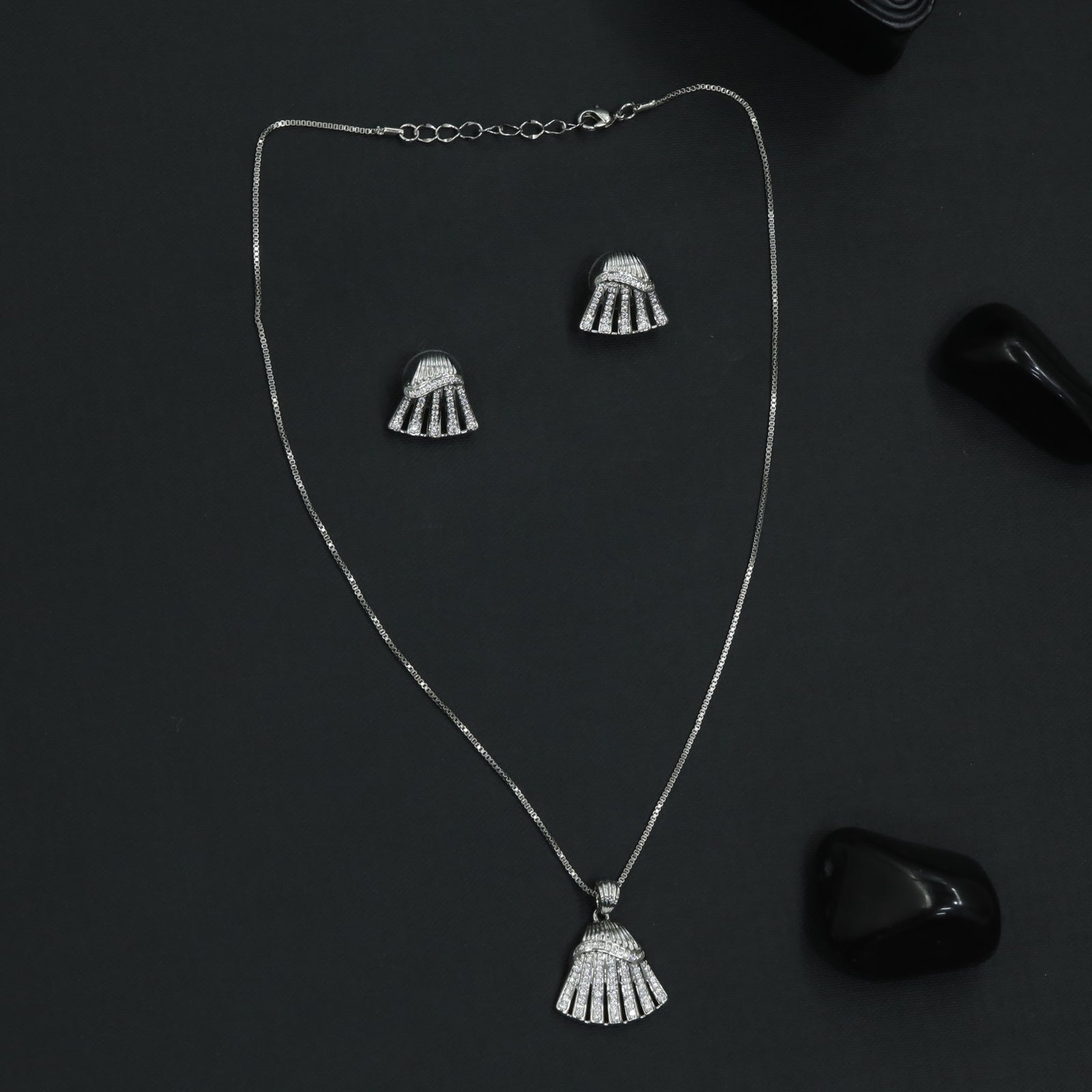 Celestial Bloom Pendant With Coordinated Earrings