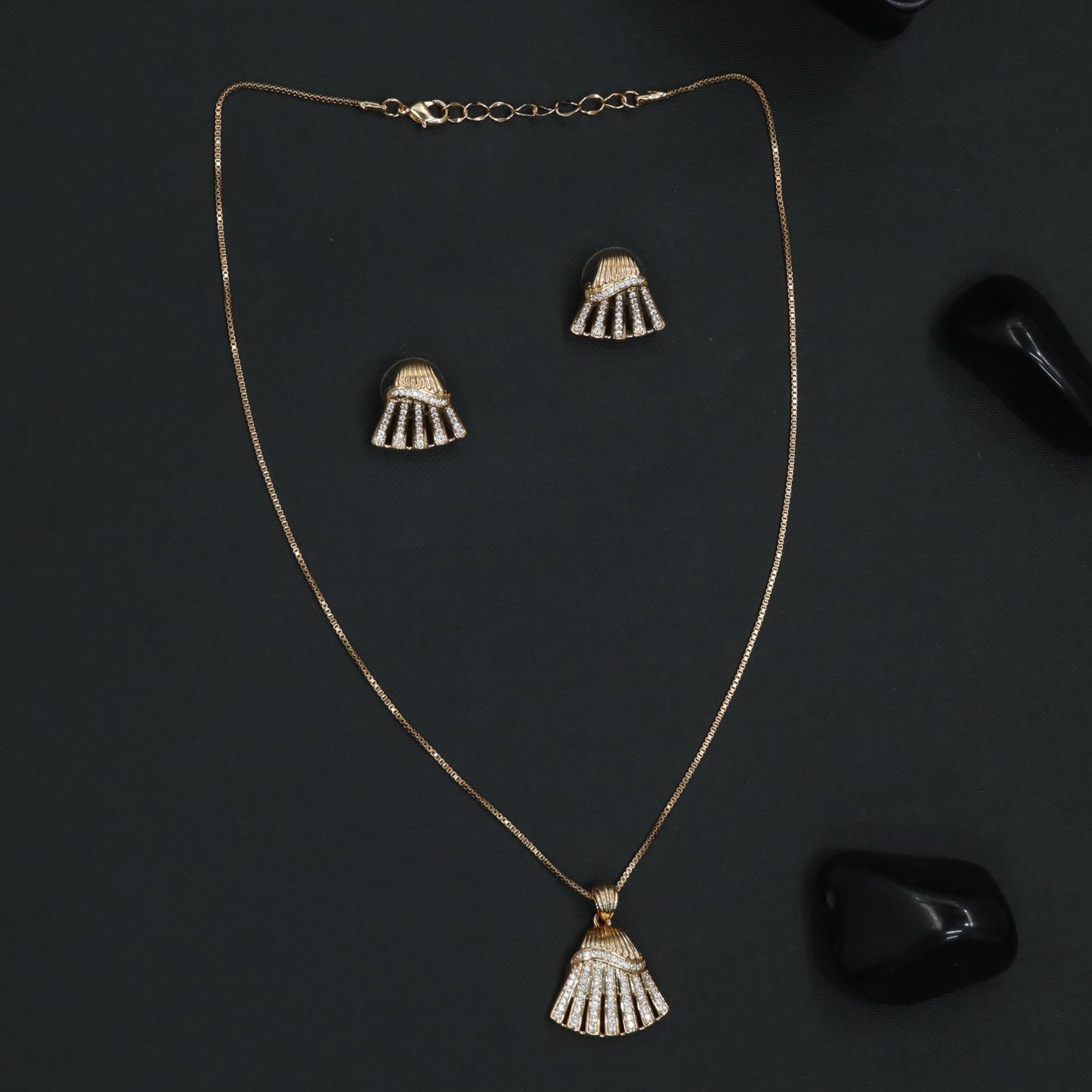 Celestial Bloom Pendant With Coordinated Earrings