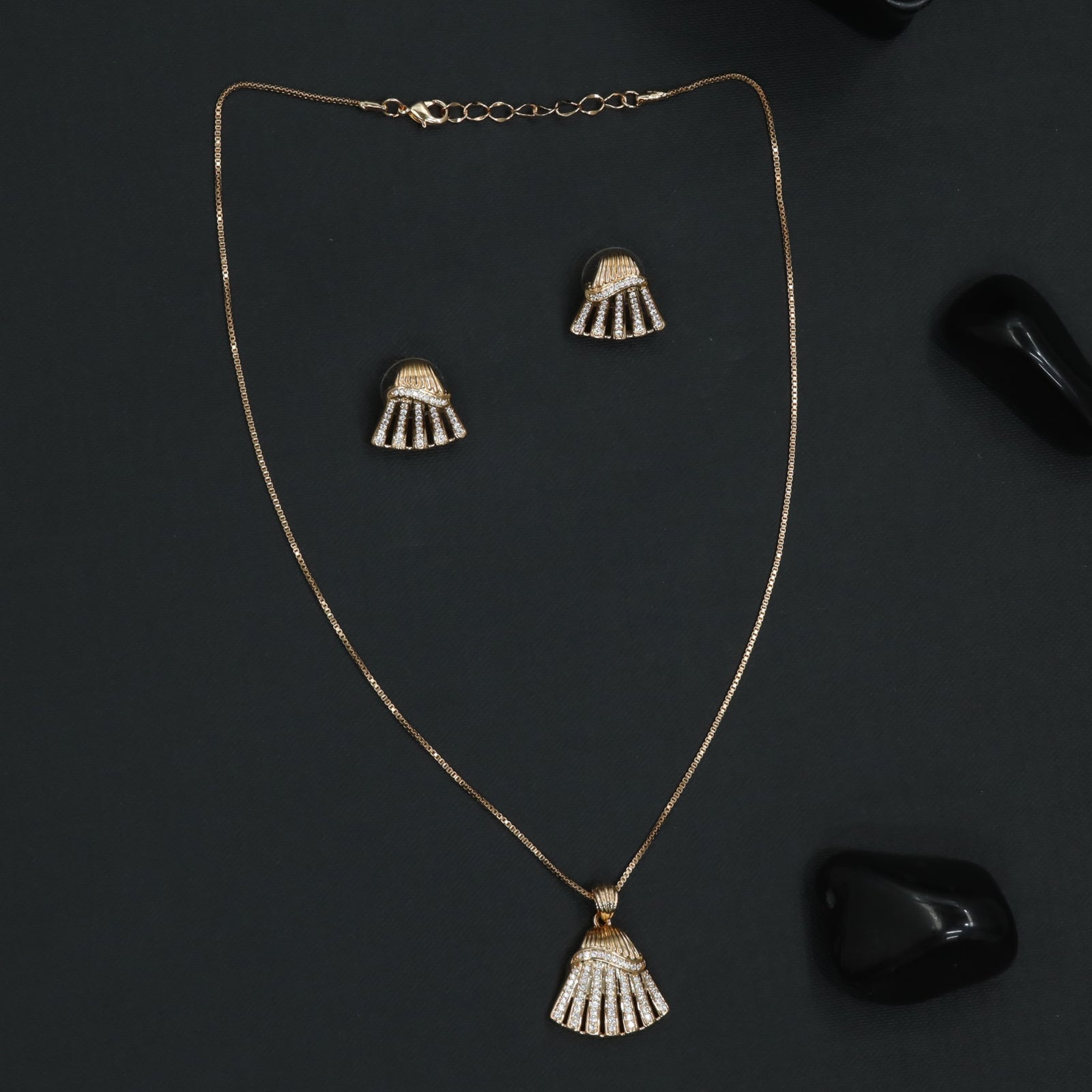 Celestial Bloom Pendant With Coordinated Earrings