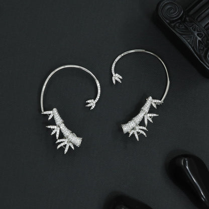 Radiant Twig Earcuff with Tapered Leaf Formation
