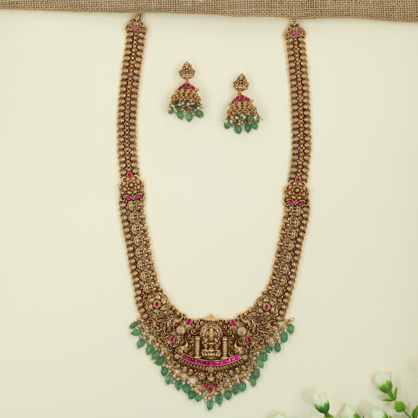 Handcrafted Lakshmi Antique Long Haara with Grand Festive Styling
