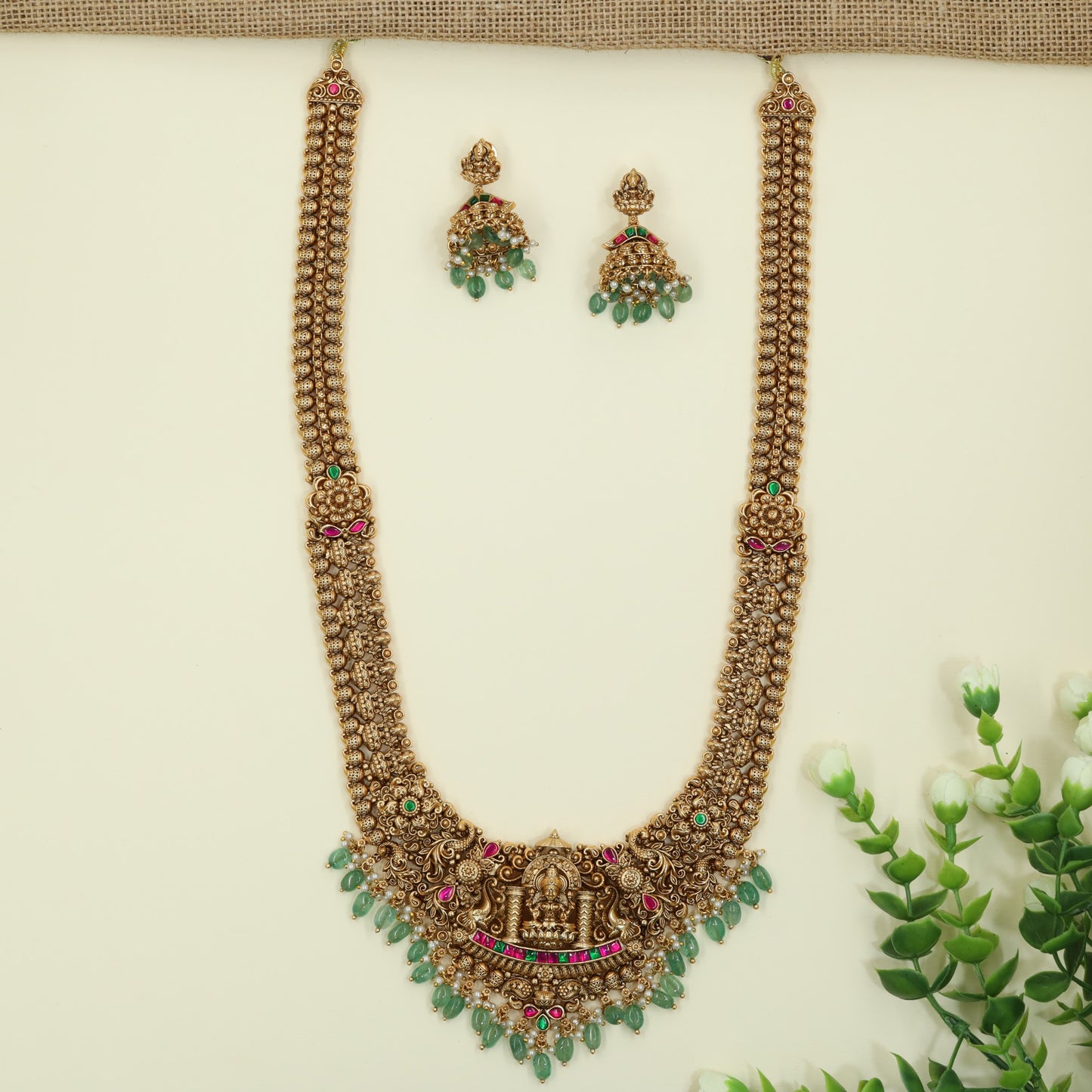 Handcrafted Lakshmi Antique Long Haara with Grand Festive Styling
