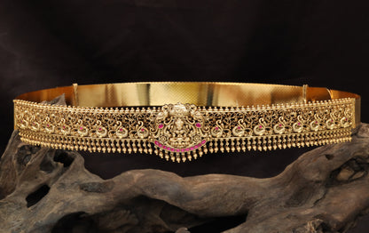 Heritage Lakshmi Medallion Antique Dabu Waist Belt
