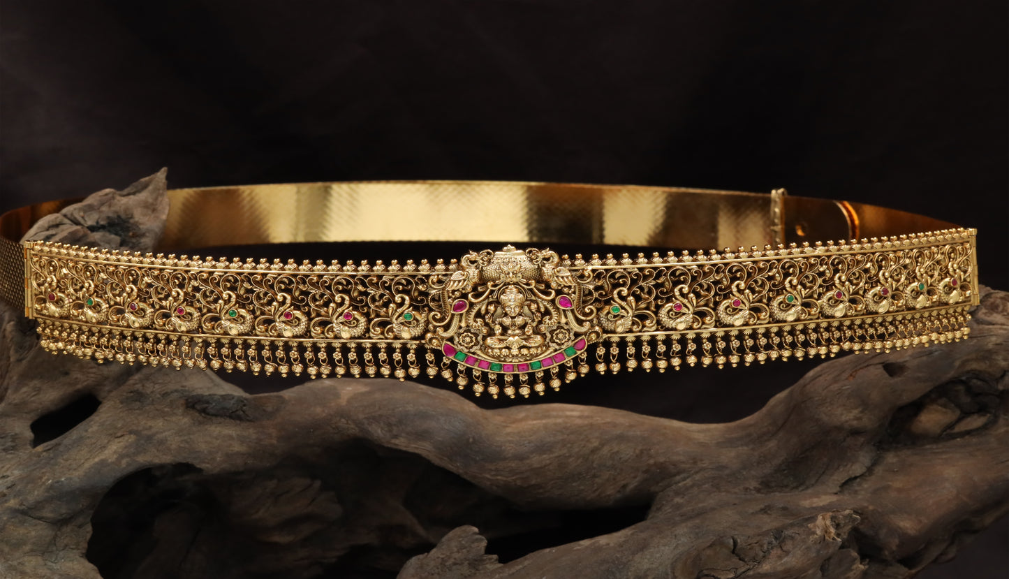 Heritage Lakshmi Medallion Antique Dabu Waist Belt