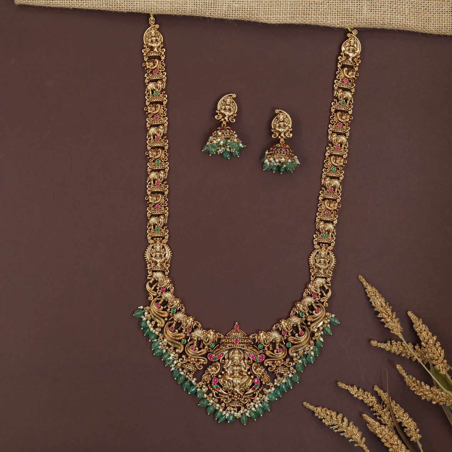 Classic Lakshmi Centre Pendant Antique Long Haara