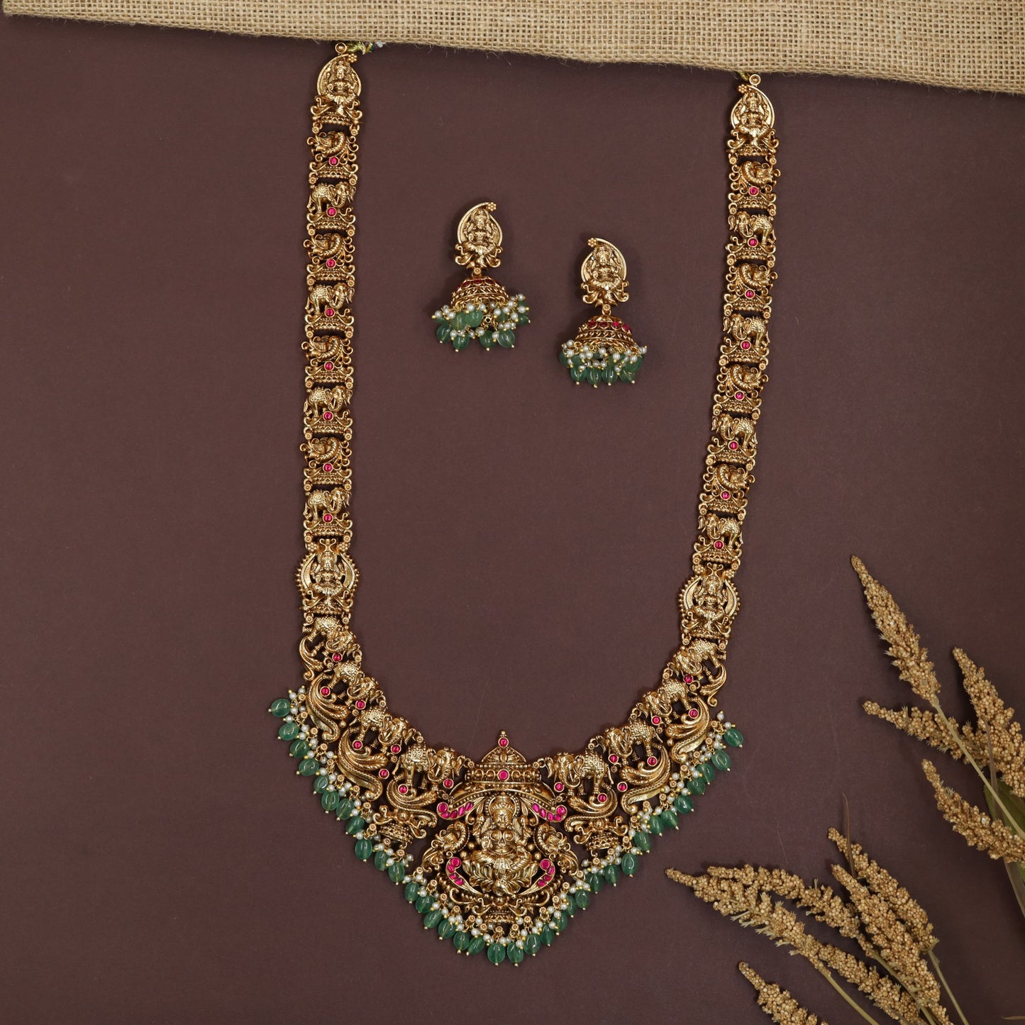 Classic Lakshmi Centre Pendant Antique Long Haara