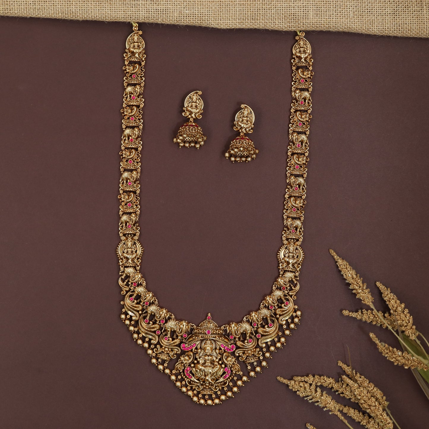 Classic Lakshmi Centre Pendant Antique Long Haara