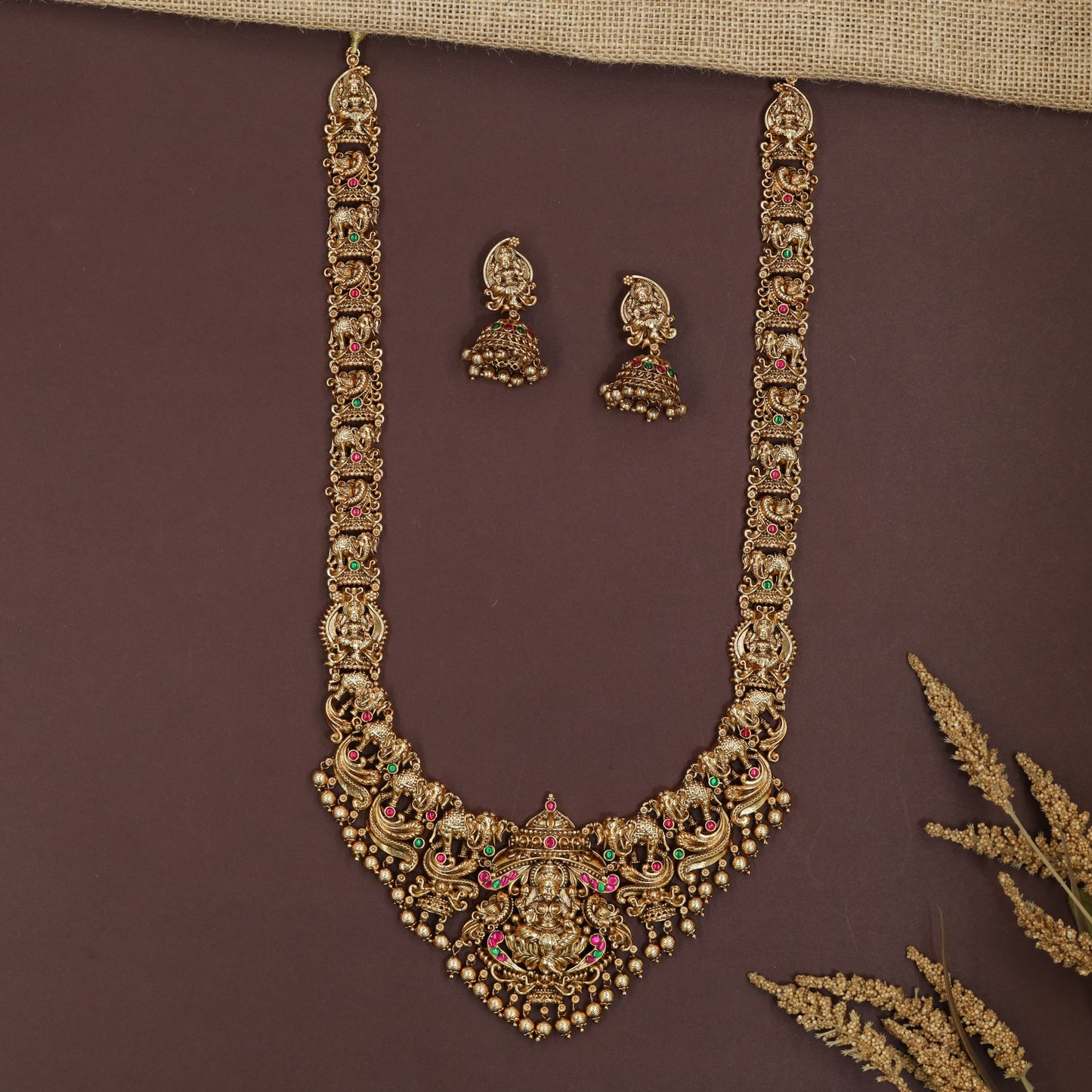 Classic Lakshmi Centre Pendant Antique Long Haara