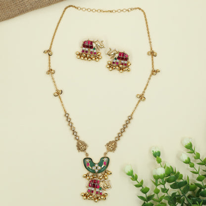 Classic Temple Elephant Chain With Pendant and Decorative Craftsmanship