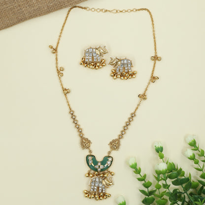 Classic Temple Elephant Chain With Pendant and Decorative Craftsmanship
