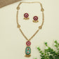 Royal Floral Kundan Chain With Pendant and Bell Drop Detailing