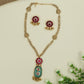 Royal Floral Kundan Chain With Pendant and Bell Drop Detailing
