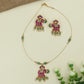 Grand Elephant Pendant Design Jadau Necklace With Hanging Bead Accents