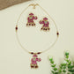 Grand Elephant Pendant Design Jadau Necklace With Hanging Bead Accents