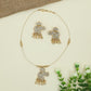 Grand Elephant Pendant Design Jadau Necklace With Hanging Bead Accents