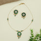 Premium Floral Pendant Jadau Necklace With Minimal Chain Styling
