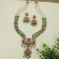 Heritage Multi Strand Pearl Bead Kundan Long Haara With Floral Pendant