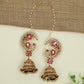 Classic Peacock Scrollwork Jadau Cuff Jumka With Dome Drops